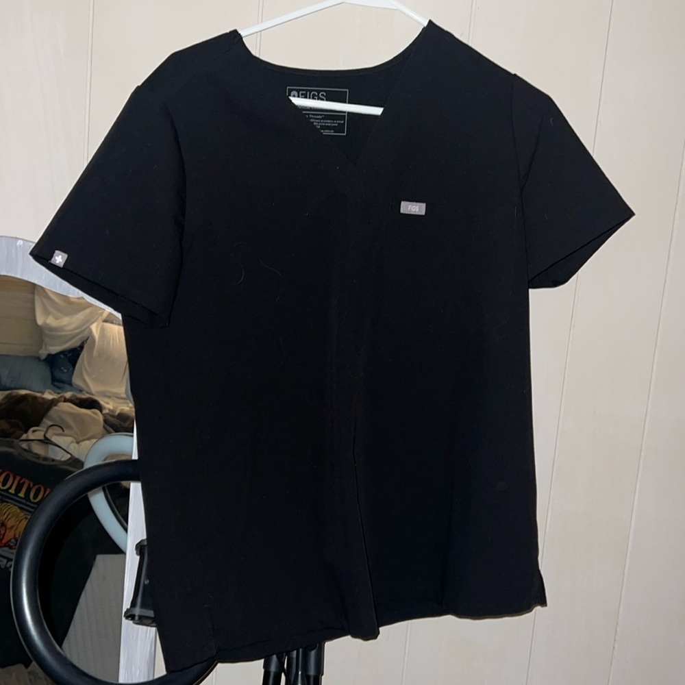 Size Medium | Black FIGS Scrub Top